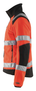 Highvis fleecepusero Huomio punainen/Musta, Blåkläder 4