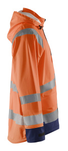 Highvis sadetakki, taso 1 Huomio oranssi/Mariininsininen, Blåkläder 2