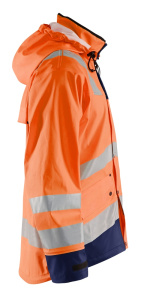 Highvis sadetakki, TASO 2 Huomio oranssi/Mariininsininen, Blåkläder 2