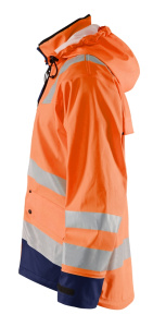 Highvis sadetakki, TASO 2 Huomio oranssi/Mariininsininen, Blåkläder 4
