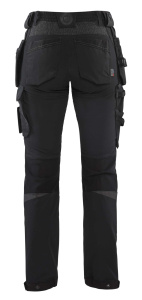 Naisten riipputaskuhousut 4-way stretch Musta/Tumman harmaa, Blåkläder 3
