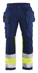 Highvis riipputaskuhousut stretch huomio, Blåkläder 2