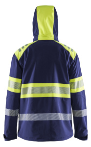Highvis softshelltakki Mariininsininen/Huomio keltainen, Blåkläder 4