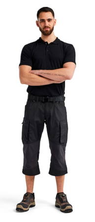 Piraattihousut stretch Musta, Blåkläder