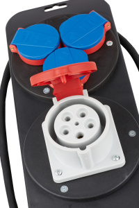 Voimavirtahaaroitin 16A/400V 2m liitosjohdolla H07RN-F 5x1,5mm2 ja pistotulpalla 2