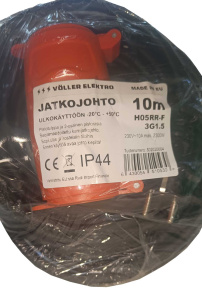 Jatkojohto 10m ulkokäyttöön 2-os H05RR-F 3x1,5 IP44 2