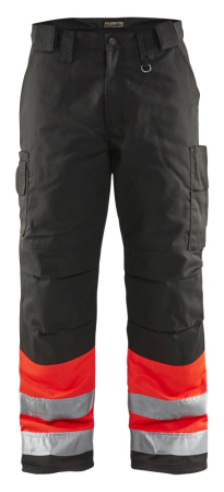 Highvis talvihousut Huomio punainen/Musta, Blåkläder