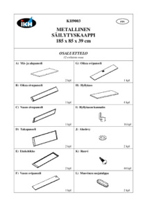 SÄILYTYSKAAPPI METALLI 1850X850X390 3