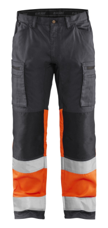 Highvis housut stretch Harmaa/Huomio oranssi, Blåkläder