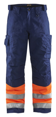 Highvis talvihousut Huomio oranssi/Mariininsininen, Blåkläder
