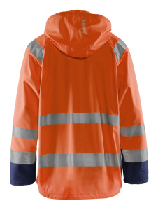Highvis sadetakki, taso 1 Huomio oranssi/Mariininsininen, Blåkläder 3
