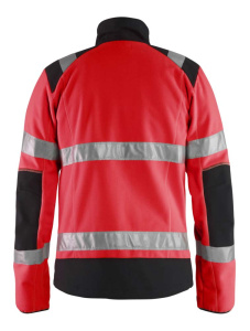 Highvis fleecepusero Huomio punainen/Musta, Blåkläder 3