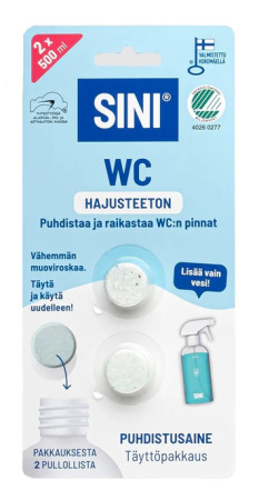 Hajusteeton wc täyttöpakkaus 2 kpl