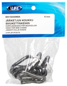 JÄÄKETJUN KOUKKU  6MM SIVUKETTINKEIHIN 4 KPL 2