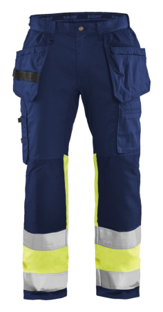 Highvis riipputaskuhousut stretch huomio, Blåkläder
