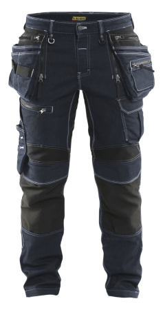 X1900 riipputaskuhousut stretch Mariininsininen/Musta, Blåkläder