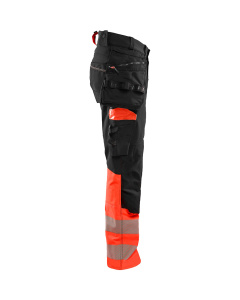 Highvis riipputaskuhousut 4-way stretch Musta/Huomiopunainen, Blåkläder 3