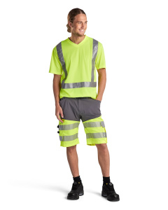 Highvis shortsit stretch Harmaa/Huomio keltainen, Blåkläder 5