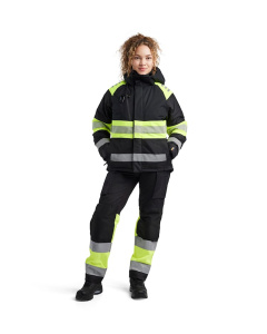 Naisten Highvis talvitakki Musta/Huomio keltainen, Blåkläder 2