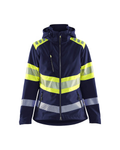 Naisten Highvis Softshelltakki Mariininsininen/Huomio keltainen, Blåkläder 6
