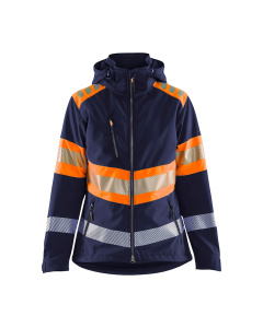 Naisten Highvis Softshelltakki Mariininsininen/Huomio keltainen, Blåkläder 7