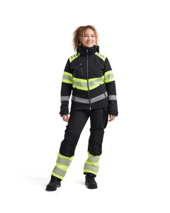 Naisten Highvis Softshelltakki Mariininsininen/Huomio keltainen, Blåkläder 5