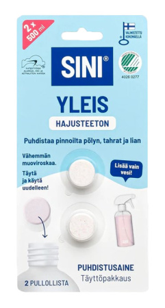Hajusteeton yleis täyttöpakkaus 2 kpl