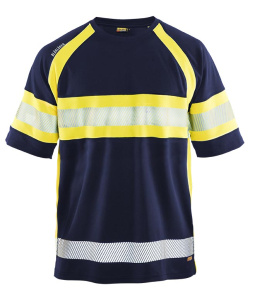 Highvis t-paita Mariininsininen/Huomio keltainen, Blåkläder 2