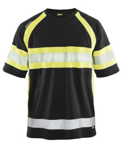 Highvis t-paita Musta/Huomio keltainen, Blåkläder 7