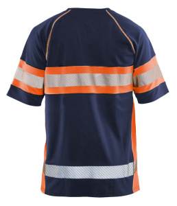 Highvis t-paita Mariininsininen/Huomio oranssi, Blåkläder 3