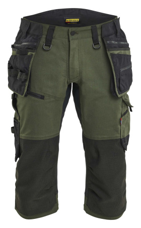 Piraattihousut stretch Metsän vihreä/Musta, Blåkläder R-3029