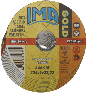 KATKAISULAIKKA 125X1,0X22,2MM GOLD INOX 10KPL 2