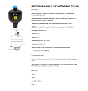 KALVOPAINEAKKU 0.7L ESITÄYTTÖ 25BAR G1/2+M33 3