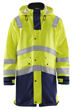 Highvis sadetakki, TASO 3 Huomio keltainen/Mariininsininen, Blåkläder