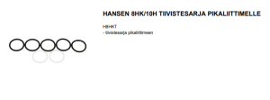 HANSEN 8HK/10H TIIVISTESARJA PIKALIITTIMELLE 2