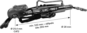 HYDRAULINEN TYÖNTÖVARSI 63/35/204 NIVEL-CAT2 PIKA 2