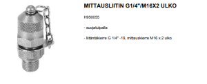 MITTAUSLIITIN G1/4"/M16X2 ULKO 2