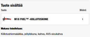 KIILLOTUSKONE M18 FAP180-0, Milwaukee 5