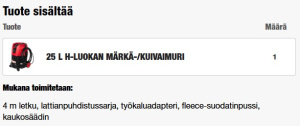 MÄRKÄ-/KUIVAIMURI AS2-250EH, Milwaukee 2