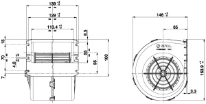 PUHALLIN SPAL 24V 1-NOP/139X164X146 2