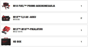 AKKUKONESARJA M18 FPP2E3-502X, Milwaukee 2