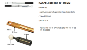 KAAPELI QUICKE Q 1600MM 3