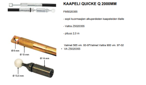 KAAPELI QUICKE Q 2000MM 3