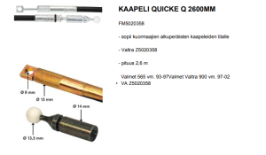 KAAPELI QUICKE Q 2600MM 3