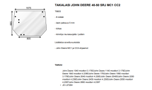 TAKALASI JOHN DEERE 40-50 SRJ MC1 CC2 2