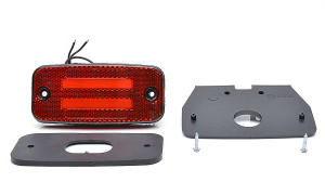 LED-ÄÄRIVALO 114X54X22MM PUNAINEN 2-VIIVAA 12-24V IP68, 5M, SIS 3