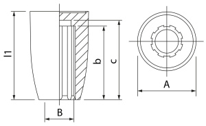 KÄSINUPPI MUSTA L=30MM d=10MM IP 2