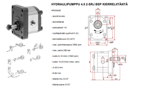 HYDRAULIPUMPPU 4.5 2-SRJ BSP KIERRELIITÄNTÄ 2