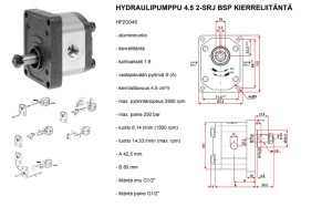 HYDRAULIPUMPPU 4.5 2-SRJ BSP KIERRELIITÄNTÄ 5
