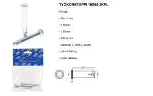 TYÖKONETAPPI 10X65 2KPL 4